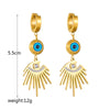 Jewelry Earrings Stainless Steel Retro Fashion Blue Glasses Diamond Tassel Pendant Electroplated