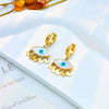 Jewelry Earrings Titanium Steel Geometric Oval Blue Eye Tassel Electroplated For Women