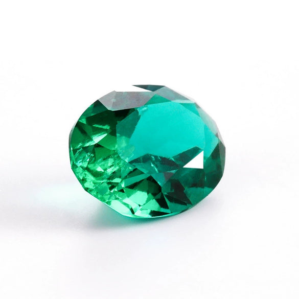 Jewelry Egg Shaped Synthetic Emerald Ring Face