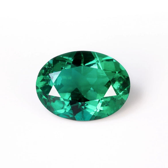 Jewelry Egg Shaped Synthetic Emerald Ring Face