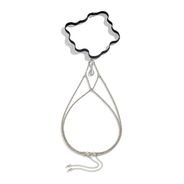 Jewelry Elastic Belt Thigh Chain Leg Ring With Alloy Inlaid Artificial Gemstones And Semiprecious Stones Geometric Pattern For Women