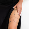 Jewelry Elastic Belt Thigh Chain Leg Ring With Alloy Inlaid Artificial Gemstones Semiprecious Stones And Geometric Pattern