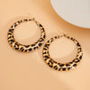 Jewelry Exaggerated Geometric Big Circle Earrings With Leopard Print Ccb Electroplated For Women