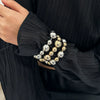 Jewelry Exaggerated Geometric Imitation Pearls And Ccb Electroplated Bracelet Set