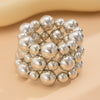 Jewelry Exaggerated Geometric Imitation Pearls And Ccb Electroplated Bracelet Set