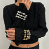 Jewelry Exaggerated Geometric Imitation Pearls And Ccb Electroplated Bracelet Set