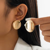 Jewelry Exaggerated Irregular Oval Metal Geometric Electroplated Earrings For Women