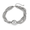 Jewelry Exaggerated Round Bead Pendant Clavicle Necklace Women Hiphop Trendy Metal Multilayered Imitation Pearl Ball Chain Electroplating Geometric Style