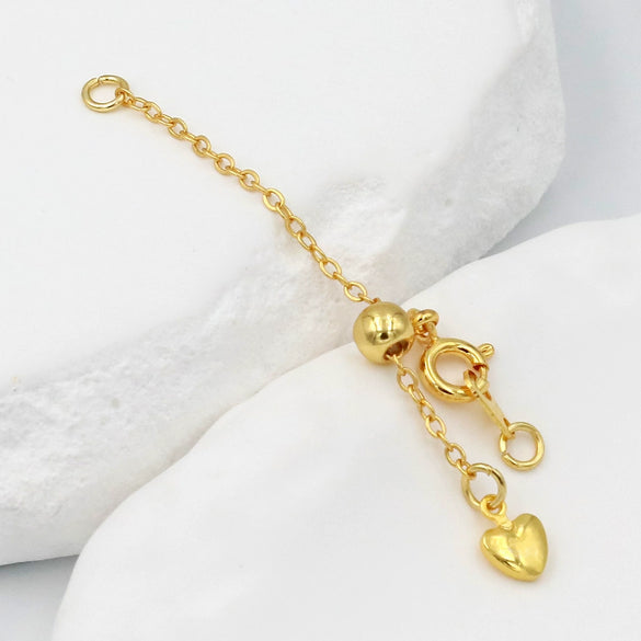 Jewelry Extension Chain Gold Plated Peach Heart Pendant Electroplating