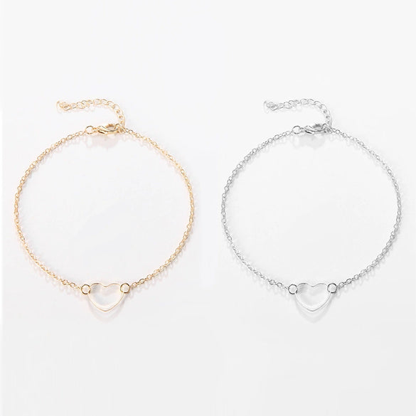 Jewelry Fashion Anklet Hollow Heart Peach Heart Anklet Ladies Spot Wholesale Jewelry