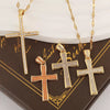 Jewelry Fashion Pendant Copper Zircon Goldplated Cross Lip Chain Electroplating Geometric Style