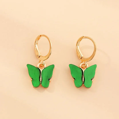 Jewelry Fashion Pop Color Acrylic Butterfly Earrings Butterfly Earrings Women