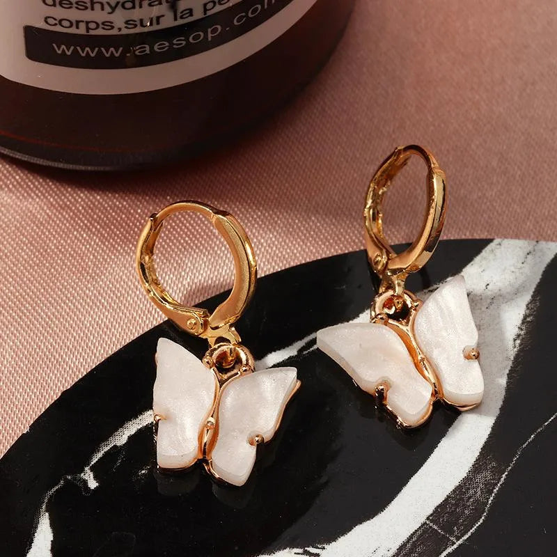 Jewelry Fashion Pop Color Acrylic Butterfly Earrings Butterfly Earrings Women