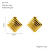 Jewelry Fashion Simple Geometric 316L Stainless Steel Earrings For Women With Electroplating And Wave Pattern