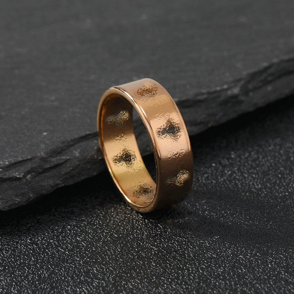 Jewelry Fashion Simple Stainless Steel Jewelry Laser Cutting Roman Numeral Titanium Steel Ring Threecolor Optional