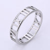 Jewelry Fashion Simple Stainless Steel Jewelry Laser Cutting Roman Numeral Titanium Steel Ring Threecolor Optional
