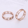 Jewelry Fashion Simple Stainless Steel Jewelry Laser Cutting Roman Numeral Titanium Steel Ring Threecolor Optional