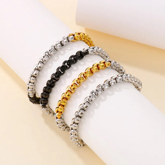 Fashion Geometric Titanium Steel 18K Gold Plated Bracelets In Bulk