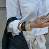 Jewelry Fashionable Retro Resin Asymmetrical Polygonal Elastic Handmade Bracelet