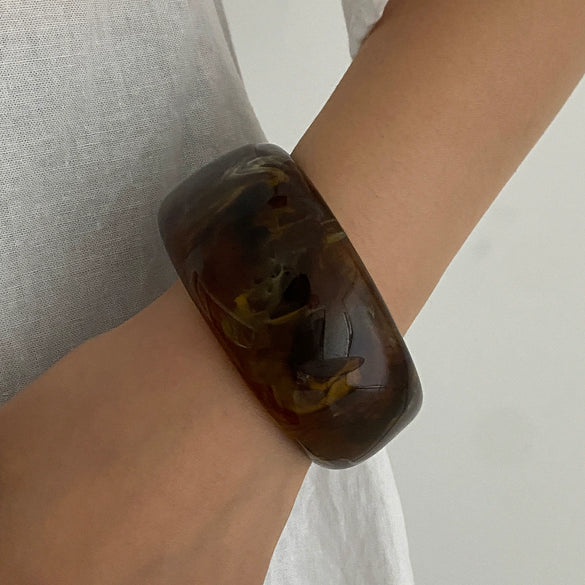 Jewelry Fashionable Retro Resin Asymmetrical Polygonal Elastic Handmade Bracelet