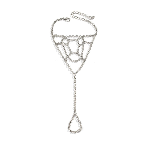 Jewelry Finger Bracelet Metal Geometric Spider Web Electroplated For Women