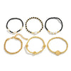 Jewelry Fivepointed Star Bracelet Set For Women Ccb Rice Beads Crystal Imitation Pearl Alloy Iron Chain Electroplating Ins Style