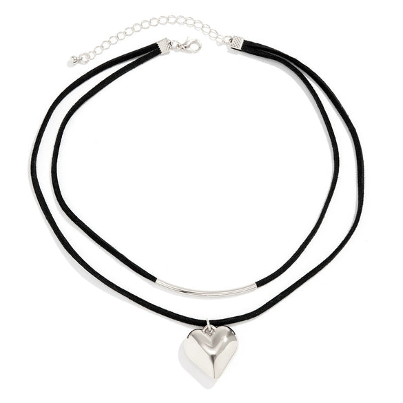 Jewelry Flannel Rope Heart Geometric Simple Electroplated Necklace For Women