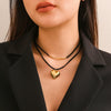 Jewelry Flannel Rope Heart Geometric Simple Electroplated Necklace For Women