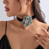 Jewelry Flannel Wax Line Pull Multilayer Tassel Flower Diamond Retro Necklace