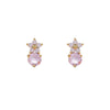 Jewelry Flower Stud Earrings Brass Inlaid Zircon