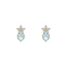 Jewelry Flower Stud Earrings Brass Inlaid Zircon