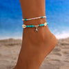 Jewelry Foot Chain Bohemian Multilayer Beaded Star Pattern Plastic Resin Women's