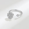 Jewelry Four Leaf Clover Rotating Opening Ring Copper Electroplated For Women