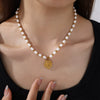 Jewelry Freshwater Pearl Necklace 316L Stainless Steel Plated 18K Gold Pendant