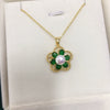 Jewelry Freshwater Pearl Pendant Necklace Natural Style Copper 18K Goldfilled Rotating Micropaved Zircon Flower Shape