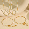 Jewelry Freshwater Pearl 316L Stainless Steel Electroplating Geometric Women's Necklace Bracelet