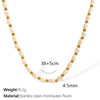 Jewelry Freshwater Pearl 316L Stainless Steel Electroplating Geometric Women's Necklace Bracelet