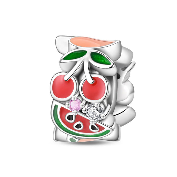 Jewelry Fruit Avocado Pear Raspberry Apple Charm Hanging Bead Silver Plated Dripping Oil