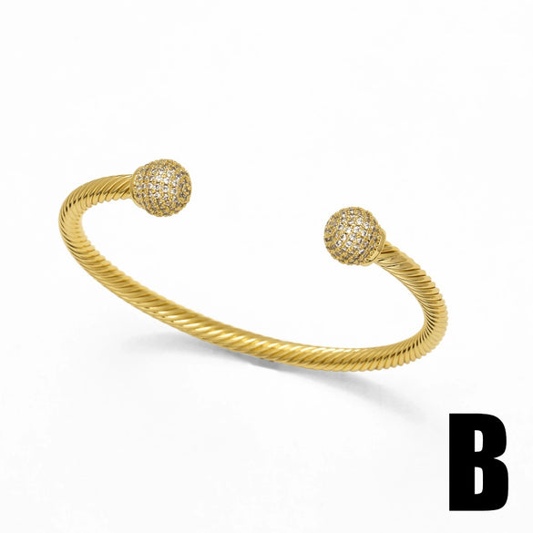 Jewelry Fruit Cherry Square Copper Goldplated Bracelet