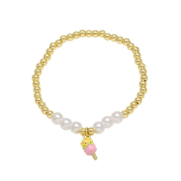 Jewelry Fruit Pendant Bracelet Copper Gold Plated Minimalist Style