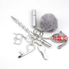Jewelry Fur Ball Selfdefense Alarm Keychain Fashion Pill Bag Pendant Metal Electroplated
