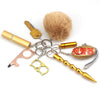 Jewelry Fur Ball Selfdefense Alarm Keychain Fashion Pill Bag Pendant Metal Electroplated