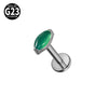 Jewelry G23 Titanium Horse Eye Drop Shape Inner Tooth Flat Lip Piercing