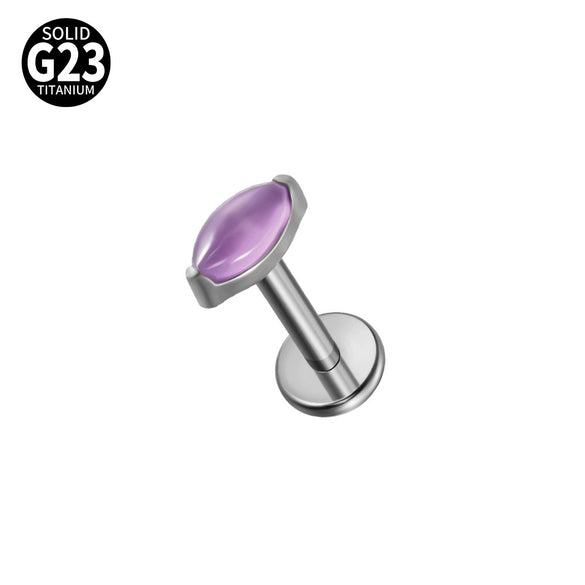 Jewelry G23 Titanium Horse Eye Drop Shape Inner Tooth Flat Lip Piercing