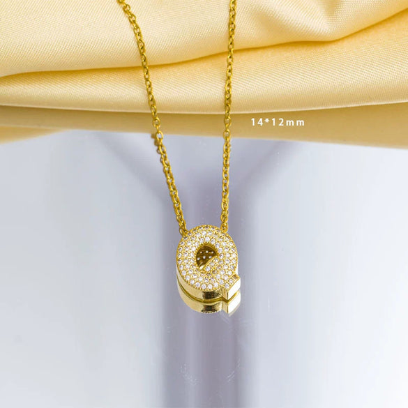 Jewelry Gemstone Letter Electroplated Copper Necklace