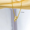 Jewelry Gemstone Letter Electroplated Copper Necklace