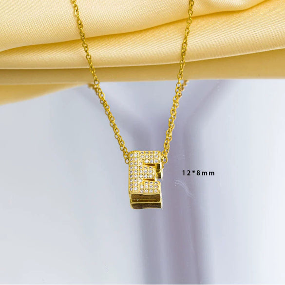 Jewelry Gemstone Letter Electroplated Copper Necklace