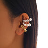 Jewelry Geometric Ccb Metal Thread Striped Electroplated Ear Clip For Women