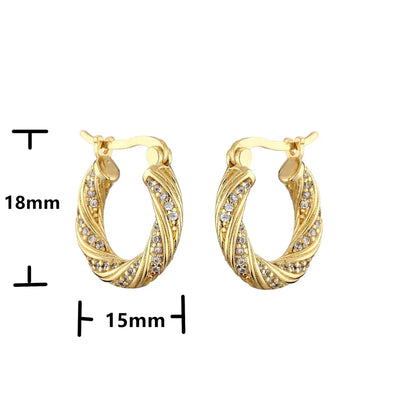 Jewelry Geometric Earrings Micro-Inlaid Zircon Fashion Earrings Jewelry