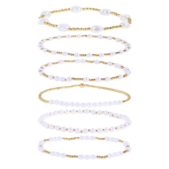 Jewelry Geometric Pearl Ccb Shell Handmade Bracelet
